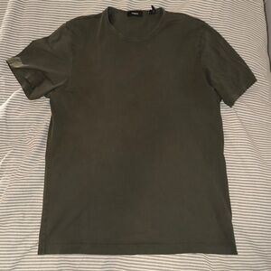 Theory Men's Precise Luxe Cotton T-Shirt - Olive Green Short Sleeve Tee
